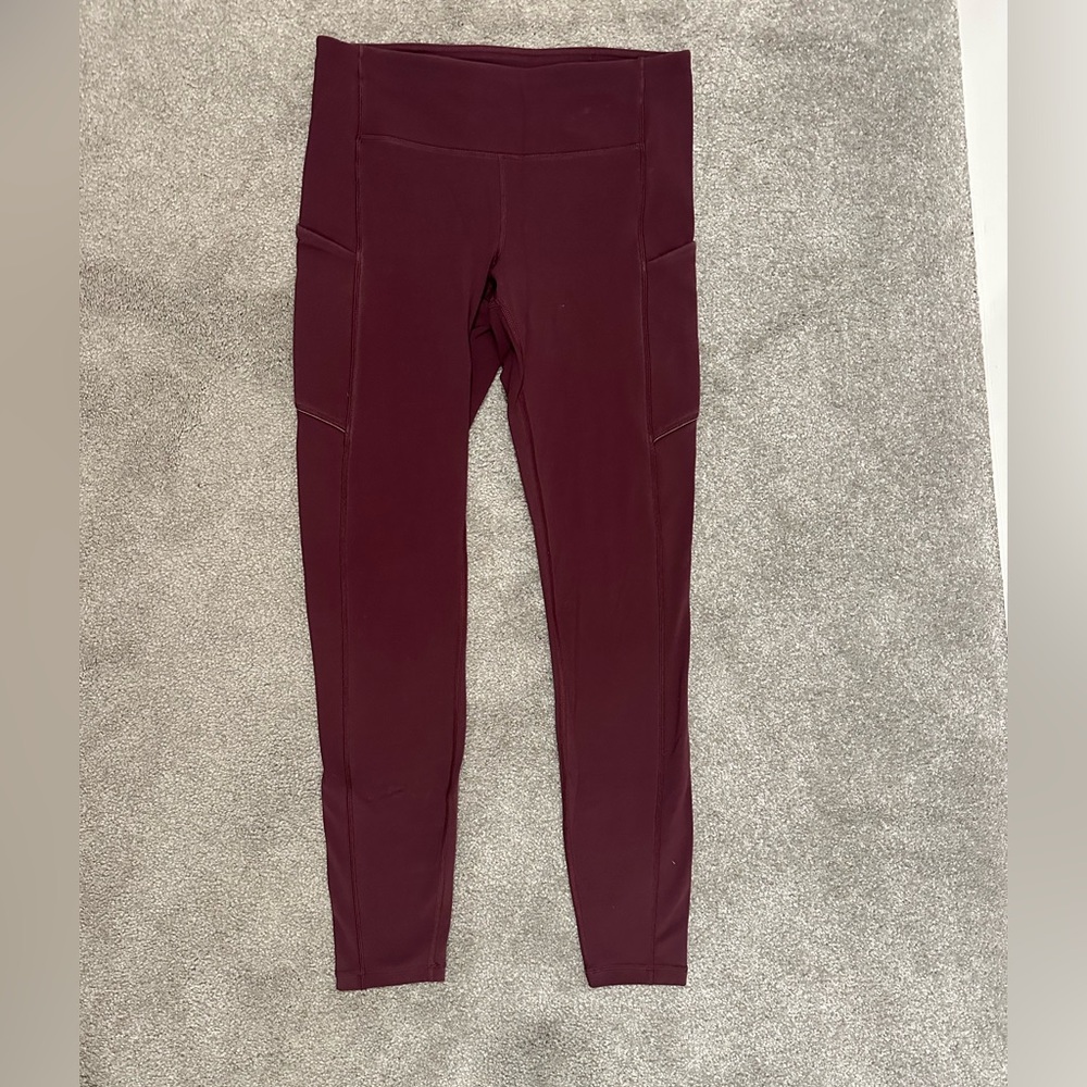 Lululemon Burgundy Leggings with pockets